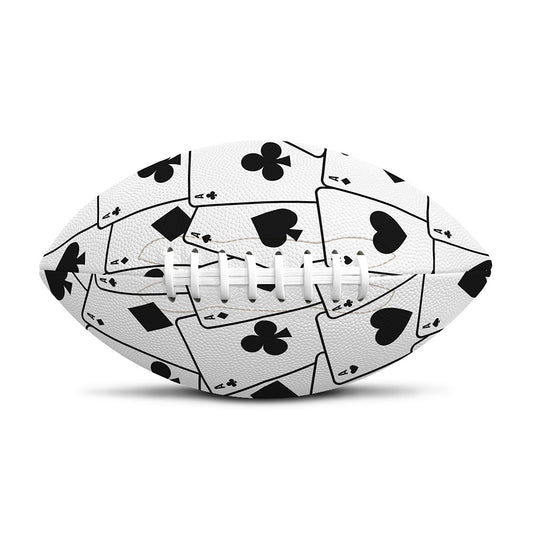 Ace Playing Cards Pattern Print Rugby Ball