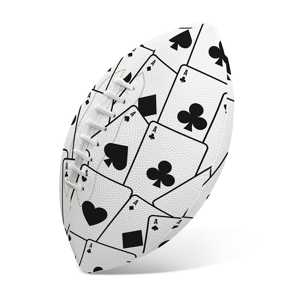 Ace Playing Cards Pattern Print Rugby Ball
