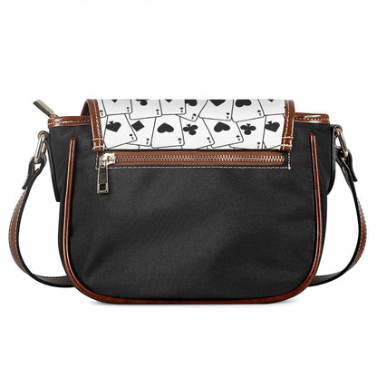 Ace Playing Cards Pattern Print Saddle Bag