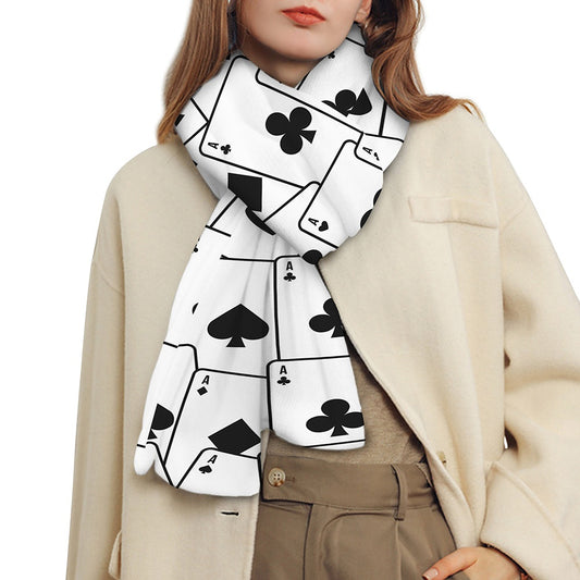 Ace Playing Cards Pattern Print Scarf