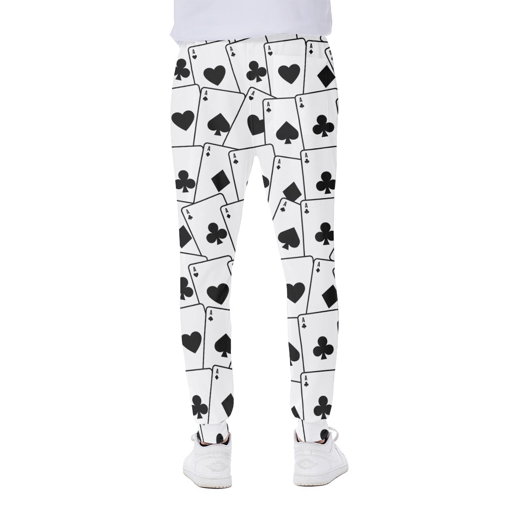 Ace Playing Cards Pattern Print Scuba Joggers