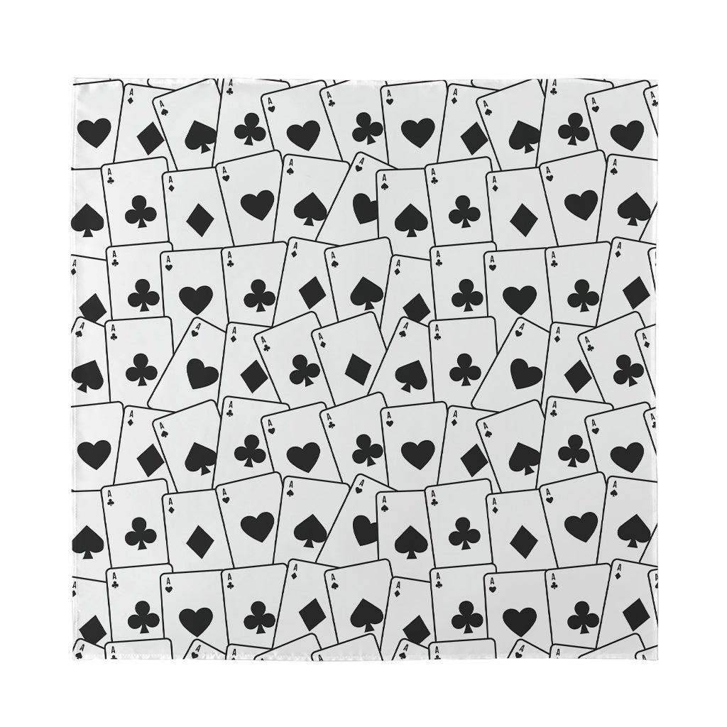 Ace Playing Cards Pattern Print Silk Bandana