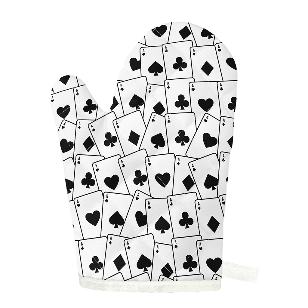 Ace Playing Cards Pattern Print Single Oven Mitt