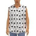 Ace Playing Cards Pattern Print Sleeveless Baseball Jersey