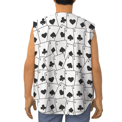 Ace Playing Cards Pattern Print Sleeveless Baseball Jersey