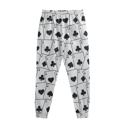 Ace Playing Cards Pattern Print Sweatpants