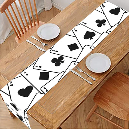 Ace Playing Cards Pattern Print Table Runner