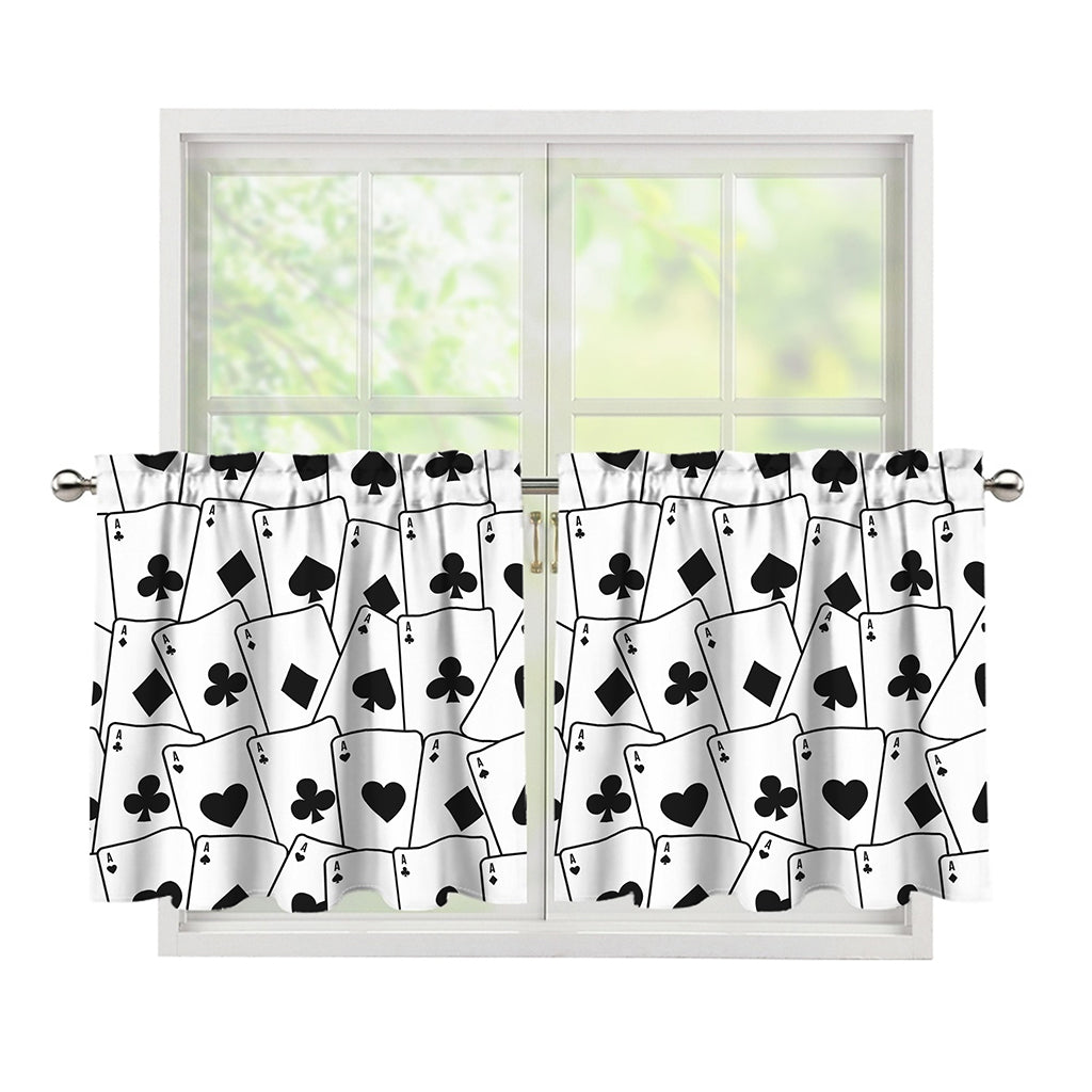 Ace Playing Cards Pattern Print Tier Curtains