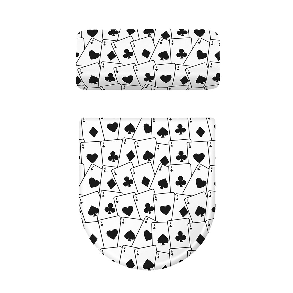 Ace Playing Cards Pattern Print Toilet Lid And Tank Cover Set