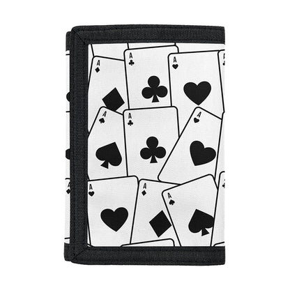 Ace Playing Cards Pattern Print Trifold Wallet