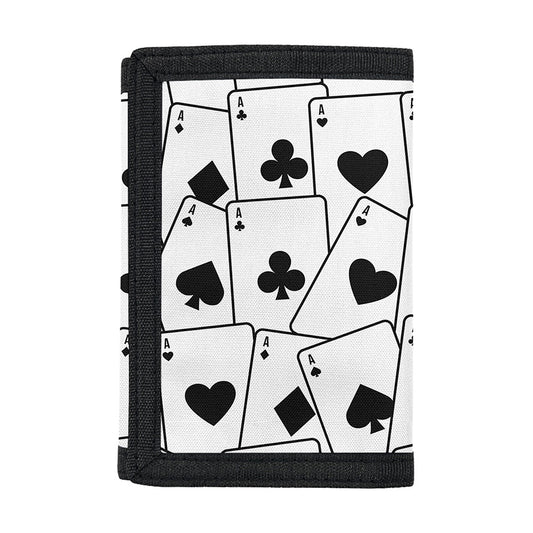 Ace Playing Cards Pattern Print Trifold Wallet