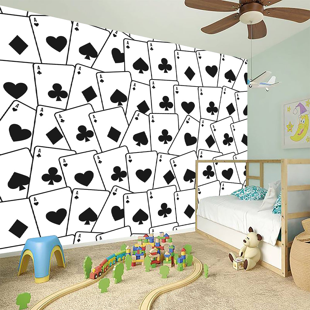 Ace Playing Cards Pattern Print Wall Sticker