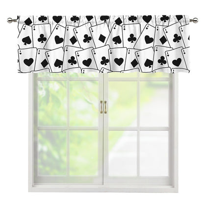 Ace Playing Cards Pattern Print Window Valance