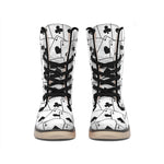 Ace Playing Cards Pattern Print Winter Boots