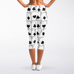 Ace Playing Cards Pattern Print Women's Capri Leggings