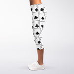 Ace Playing Cards Pattern Print Women's Capri Leggings
