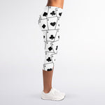 Ace Playing Cards Pattern Print Women's Capri Leggings
