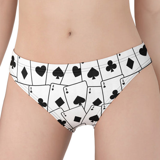 Ace Playing Cards Pattern Print Women's Panties