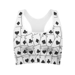 Ace Playing Cards Pattern Print Women's Sports Bra