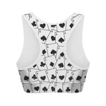 Ace Playing Cards Pattern Print Women's Sports Bra