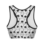 Ace Playing Cards Pattern Print Women's Sports Bra