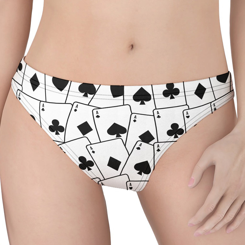 Ace Playing Cards Pattern Print Women's Thong