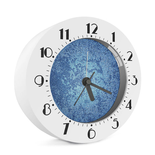 Acid Wash Denim Jeans Pattern Print Alarm Clock
