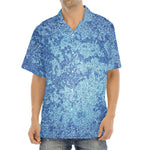 Acid Wash Denim Jeans Pattern Print Aloha Shirt