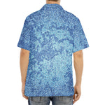 Acid Wash Denim Jeans Pattern Print Aloha Shirt