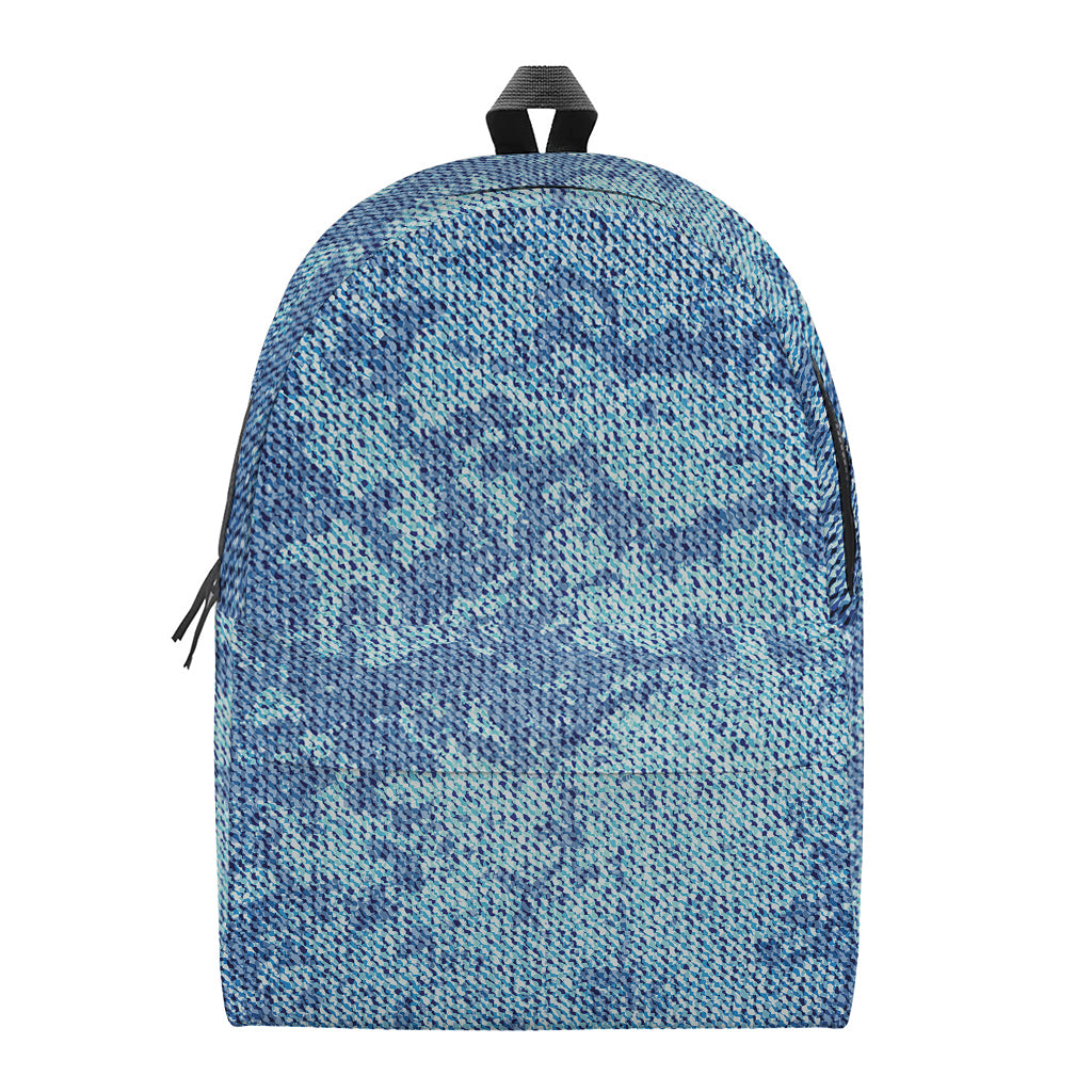 Acid Wash Denim Jeans Pattern Print Backpack