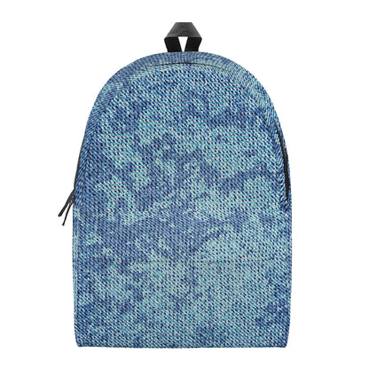 Acid Wash Denim Jeans Pattern Print Backpack