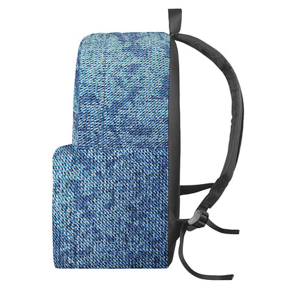 Acid Wash Denim Jeans Pattern Print Backpack