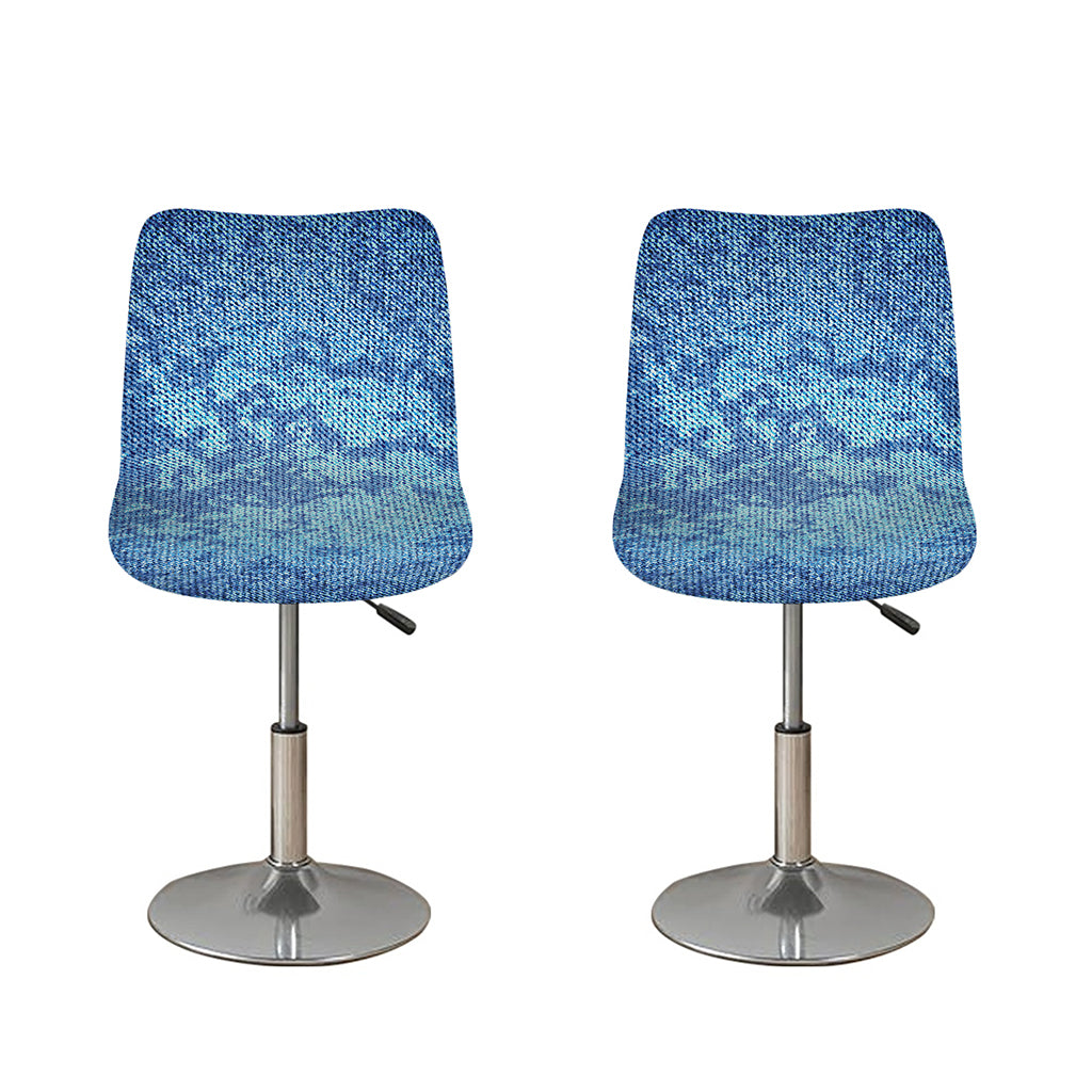 Acid Wash Denim Jeans Pattern Print Bar Stool Covers