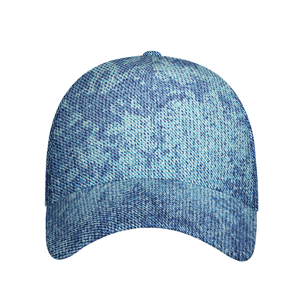 Acid Wash Denim Jeans Pattern Print Baseball Cap