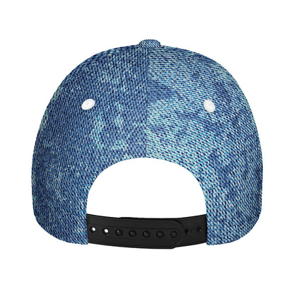Acid Wash Denim Jeans Pattern Print Baseball Cap