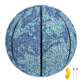 Acid Wash Denim Jeans Pattern Print Basketball