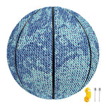 Acid Wash Denim Jeans Pattern Print Basketball