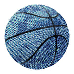 Acid Wash Denim Jeans Pattern Print Basketball