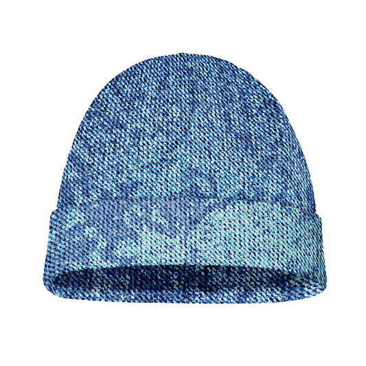 Acid Wash Denim Jeans Pattern Print Beanie
