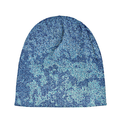 Acid Wash Denim Jeans Pattern Print Beanie