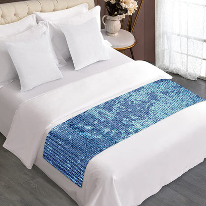 Acid Wash Denim Jeans Pattern Print Bed Runner