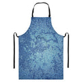 Acid Wash Denim Jeans Pattern Print Bib Apron With Pocket