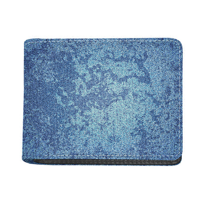 Acid Wash Denim Jeans Pattern Print Bifold Wallet