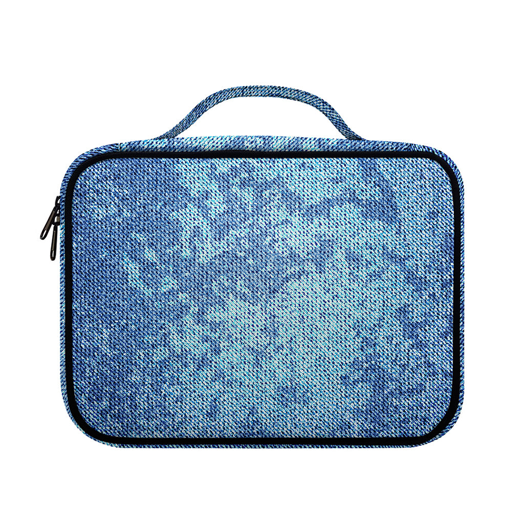 Acid Wash Denim Jeans Pattern Print Briefcase Bible Bag