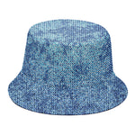 Acid Wash Denim Jeans Pattern Print Bucket Hat