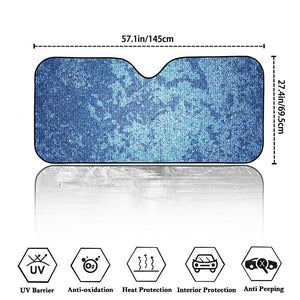 Acid Wash Denim Jeans Pattern Print Car Windshield Sun Shade