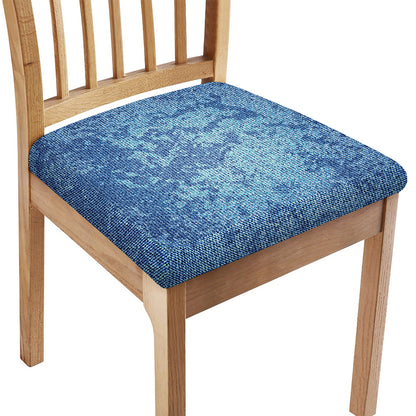 Acid Wash Denim Jeans Pattern Print Chair Cushion Cover