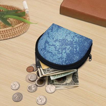 Acid Wash Denim Jeans Pattern Print Coin Purse