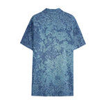 Acid Wash Denim Jeans Pattern Print Cotton Hawaiian Shirt