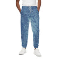 Acid Wash Denim Jeans Pattern Print Cotton Sweatpants